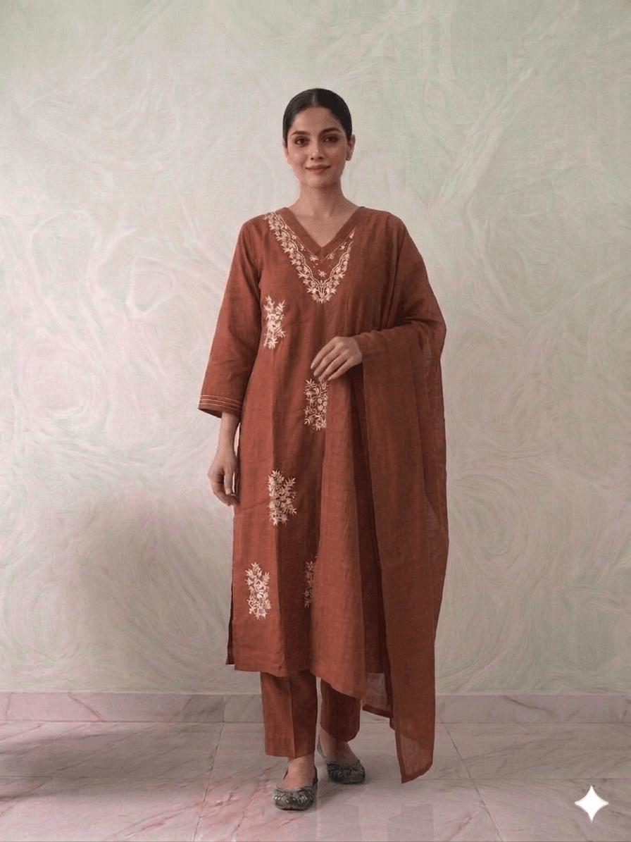 3pc cotton Embroidery