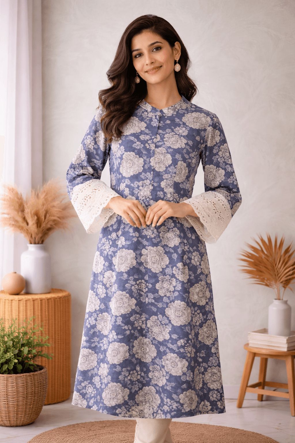 Blue Cotton Kurta — Cotton