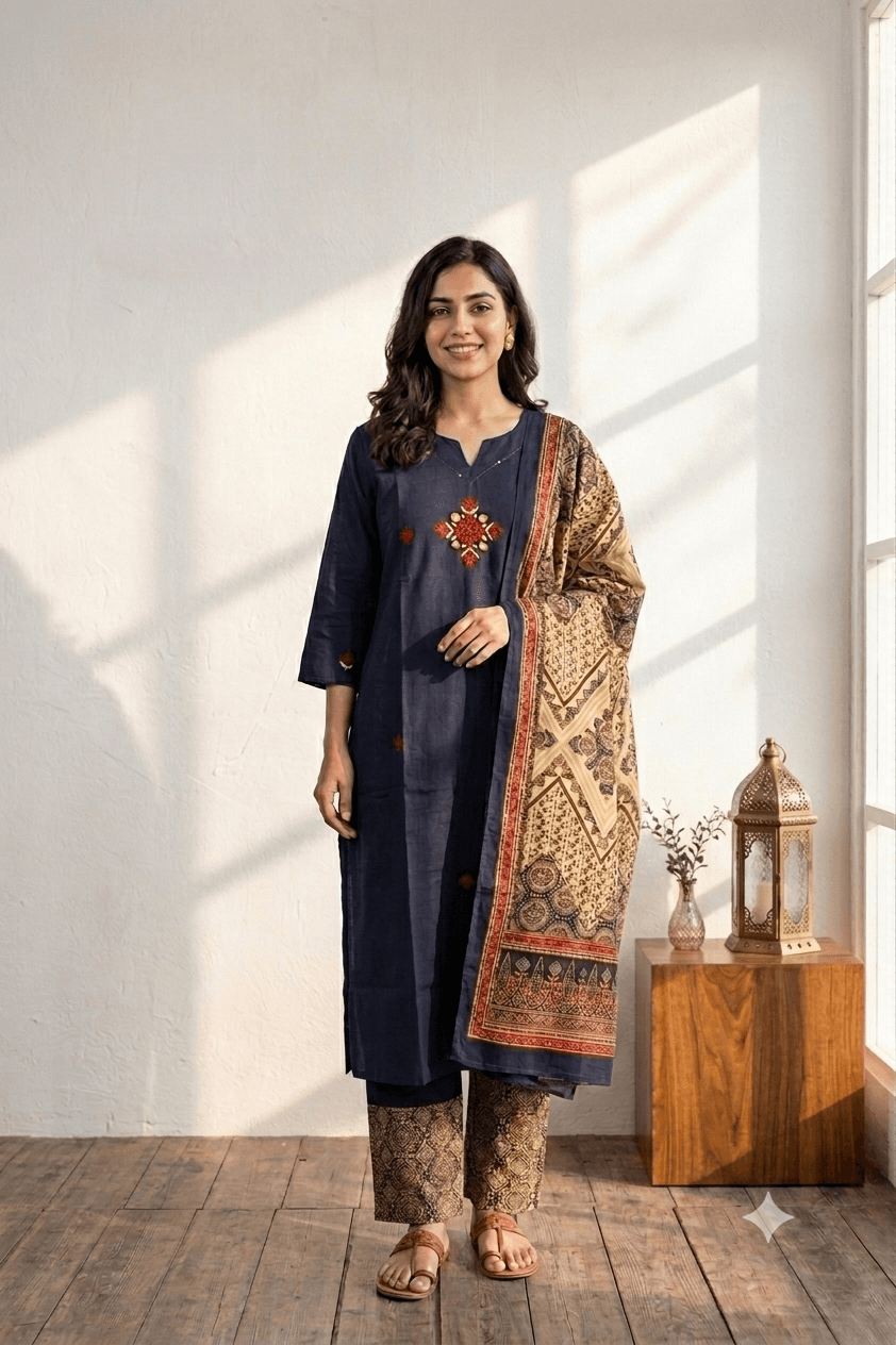 3pc cotton Embroidery